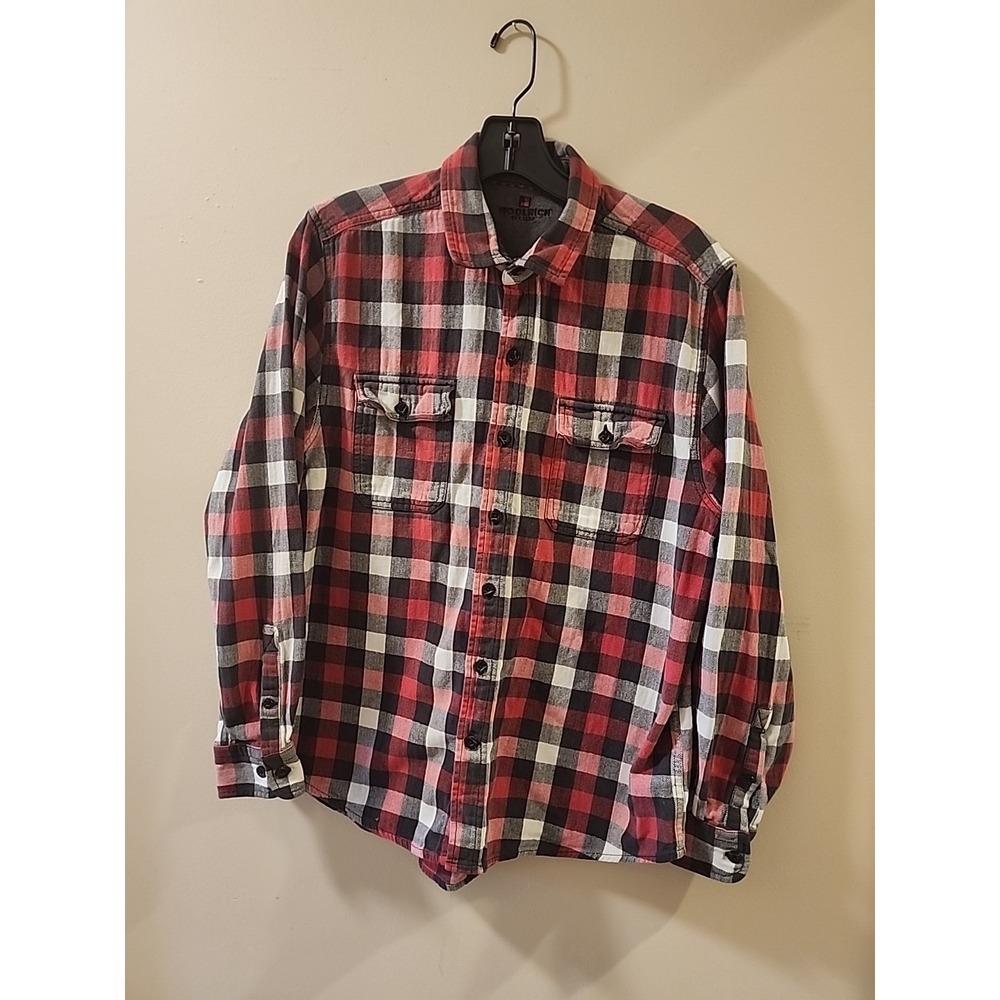 VINTAGE Woolrich Shirt Mens Large Red Plaid Flannel Button Up Outdoor Y2K